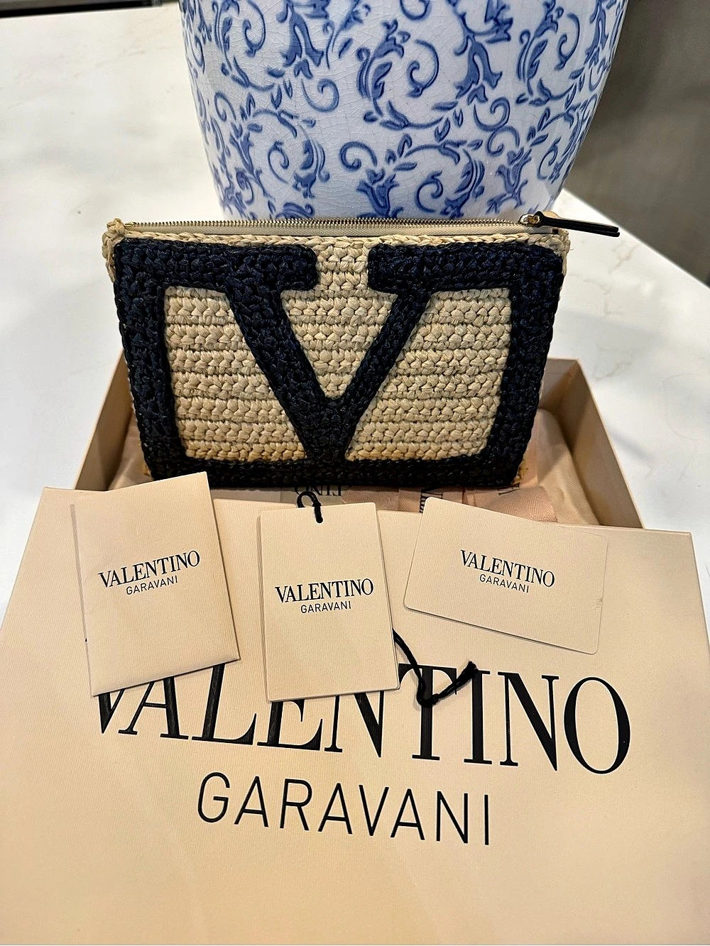 Valentino Garavani Clutches & Wristlets Beige Black Size One Size